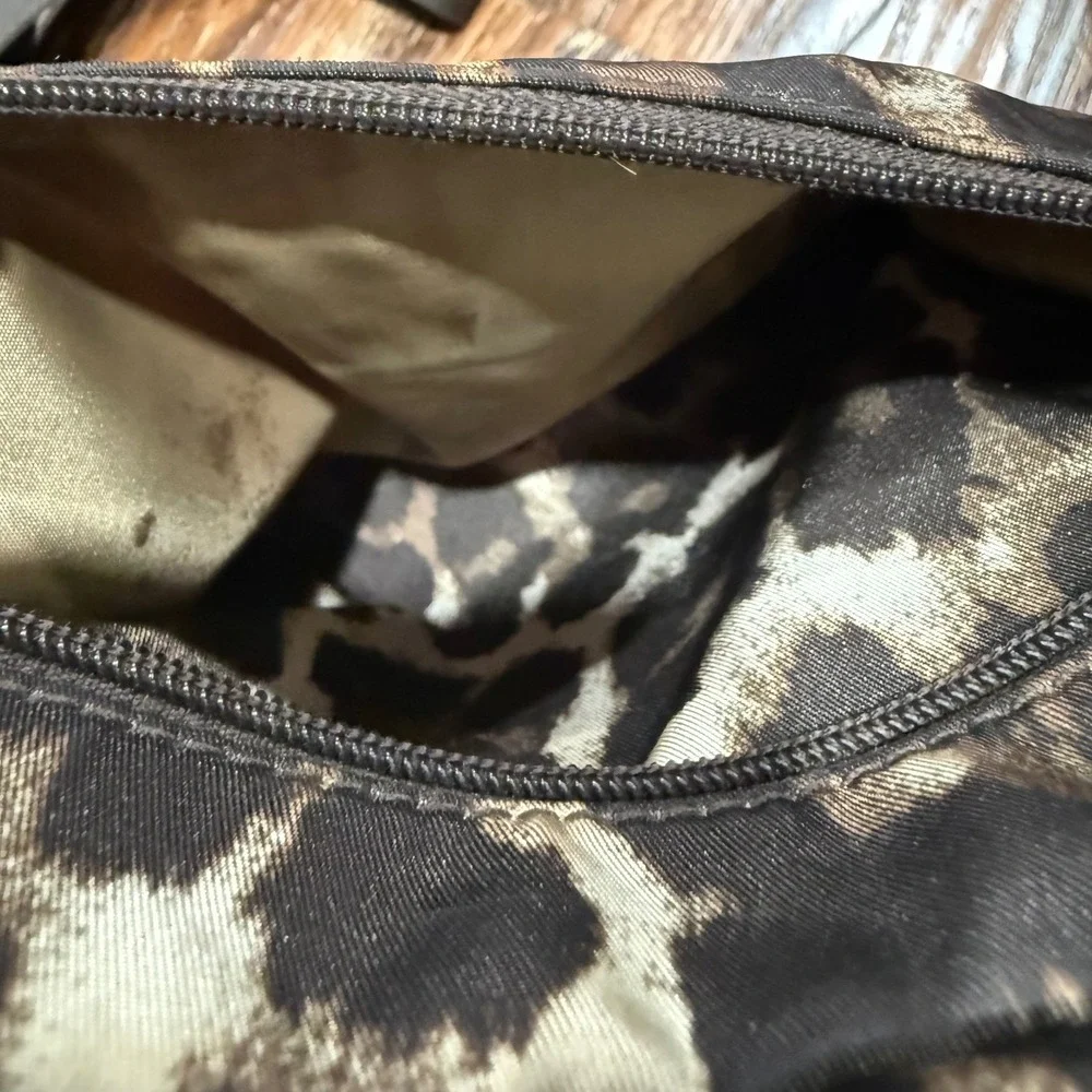 Coach Leopard Print Nylon Crossbody Messenger Bag Brown Tan F11428 Purse Bag